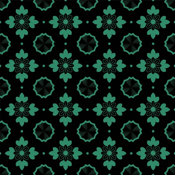 Antika sömlös grön bakgrund blomma blad Kalejdoskop — Stock vektor