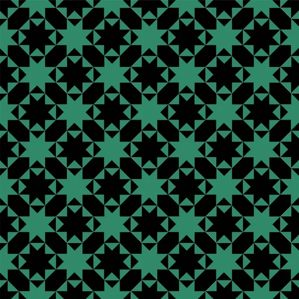 Antiguo fondo verde sin costuras octágono estrella cruz triángulo — Vector de stock