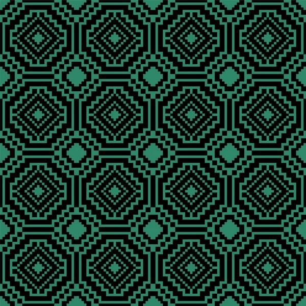 Antique fond vert sans couture mosaïque octogone géométrie croix — Image vectorielle