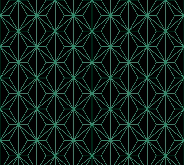 Antike nahtlose grüne Hintergrund Polygon Kreuzlinie — Stockvektor