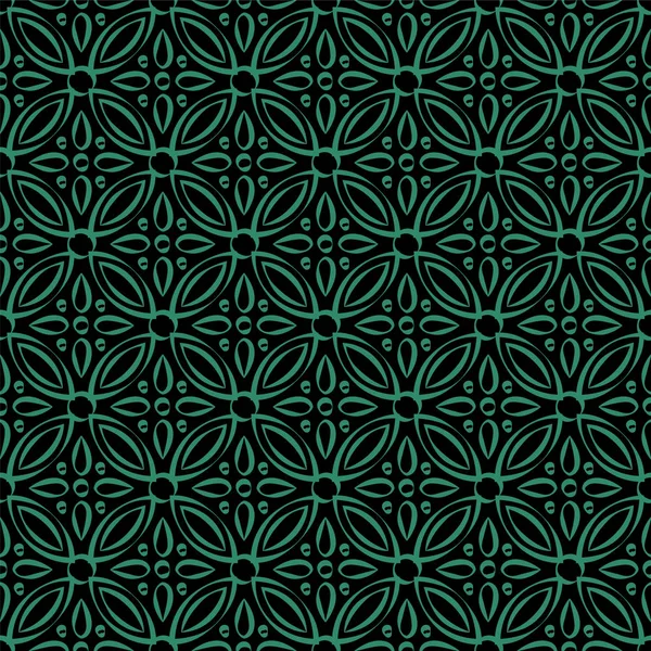 Antike nahtlose grüne Hintergrund rund Kreuz Blume Kaleidoskop — Stockvektor