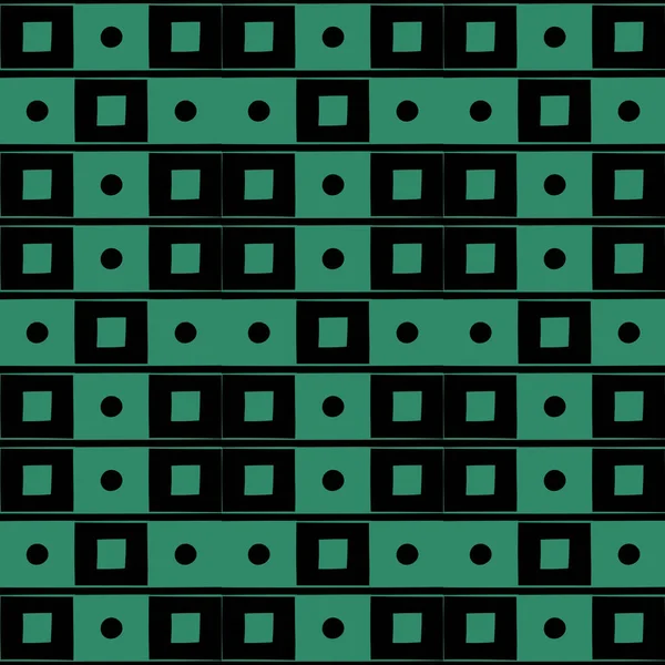 Antique fond vert sans couture géométrie ronde carrée — Image vectorielle