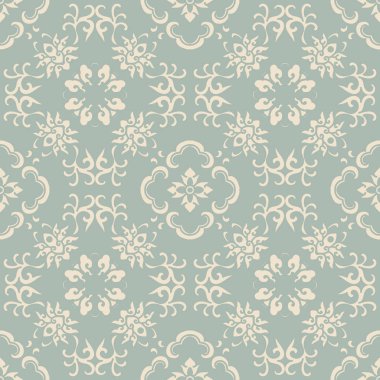 Antika sorunsuz arka plan eğrisi asma çiçek çapraz