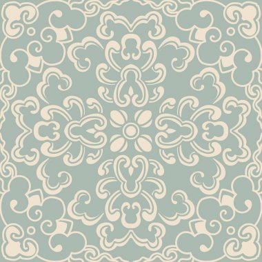 Antika sorunsuz arka plan eğrisi sarmal çiçek yuvarlak