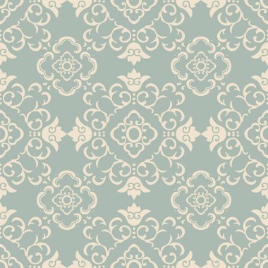 Antika sorunsuz arka plan eğrisi asma çiçek çapraz