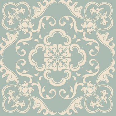 Antika sorunsuz arka plan sarmal eğri yaprak çiçek