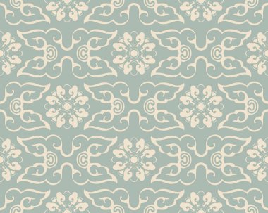 Antika sorunsuz arka plan yuvarlak eğri çiçek