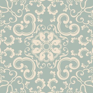 Antika sorunsuz arka plan eğrisi sarmal asma çiçek çapraz