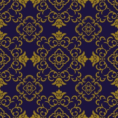 Antika sorunsuz arka plan eğrisi asma çiçek çapraz