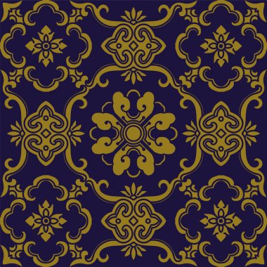 Antika sorunsuz arka plan eğrisi çiçek çapraz sarmal