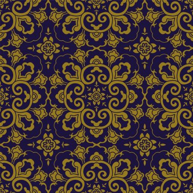 Antika sorunsuz arka plan yuvarlak eğri çiçek