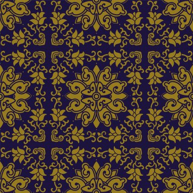 Antika sorunsuz arka plan sarmal asma çiçek çapraz