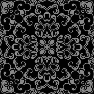 Antika sorunsuz arka plan eğrisi sarmal çiçek yuvarlak