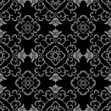 Antika sorunsuz arka plan eğrisi asma çiçek çapraz