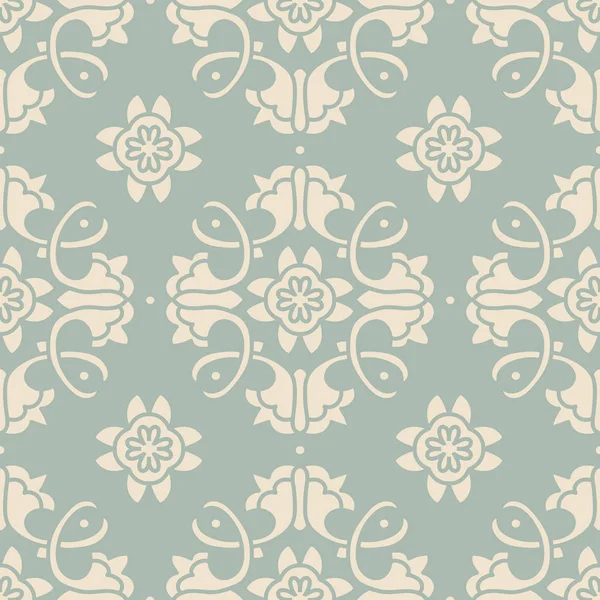 Antique fond sans couture spirale croix fleur de vigne — Image vectorielle