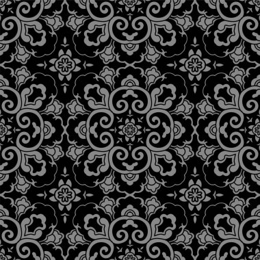 Antika sorunsuz arka plan yuvarlak eğri çiçek