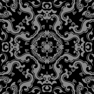 Antika sorunsuz arka plan sarmal dalga çiçek çapraz