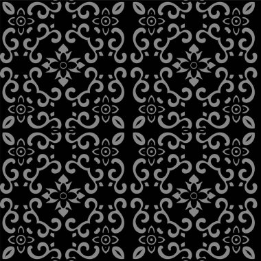 Antika sorunsuz arka plan sarmal eğri çiçek çapraz