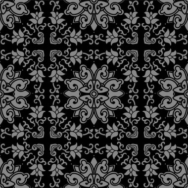 Antika sorunsuz arka plan sarmal asma çiçek çapraz