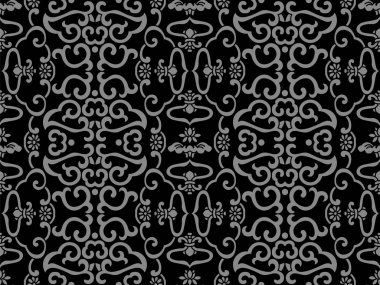 Antika sorunsuz arka plan sarmal çerçeve çiçek çapraz