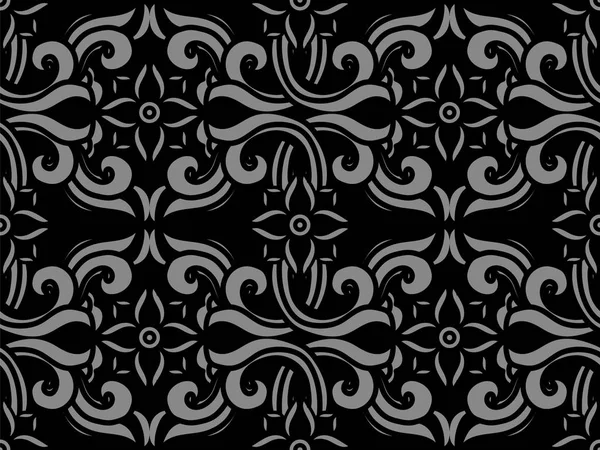 Antique courbe de fond sans couture croix spirale fleur — Image vectorielle