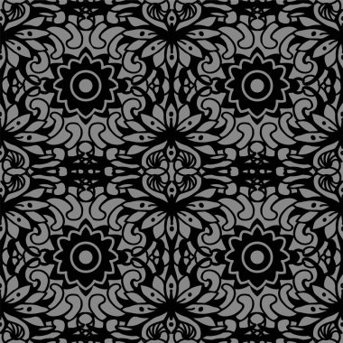 Antika sorunsuz arka plan eğrisi yuvarlak çapraz çiçek Kaleydeskop