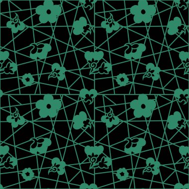 Antika sorunsuz arka plan retro Erik çiçeği çiçek geometri c