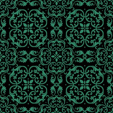 Antika sorunsuz arka plan sarmal eğri çiçek yaprak asma çapraz