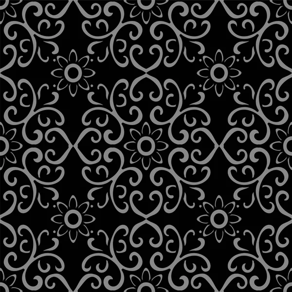 Antique courbe de fond sans couture croix spirale cadre fleur — Image vectorielle
