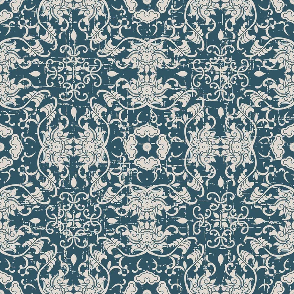 Antique Seamless retro desgastado fundo Asiático jardim botânico — Vetor de Stock