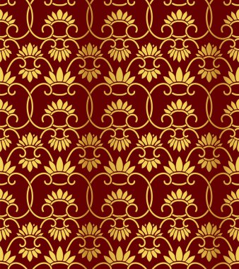 Sorunsuz altın Çin arka plan retro Çin sarmal eğri cros