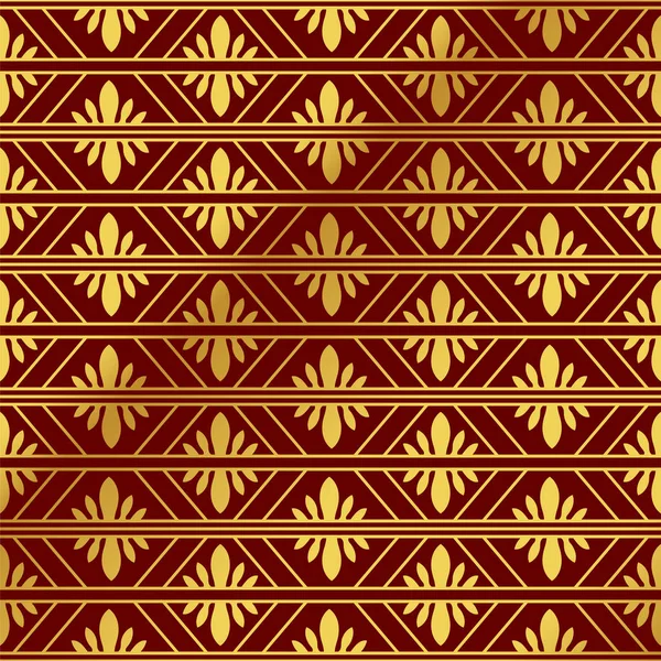 Fundo chinês dourado sem emenda verificar geometria moldura flor — Vetor de Stock