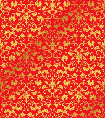 Sorunsuz altın Çin arka plan oryantal Çince botanik spir