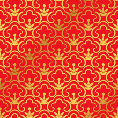 Sorunsuz altın Çin arka plan Çin Kraliyet trefoil c eğrisi