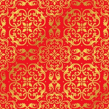 Sorunsuz altın Çin arka plan sarmal eğri çapraz çiçek lea