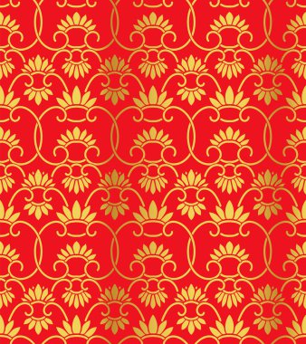 Sorunsuz altın Çin arka plan retro Çin sarmal eğri cros