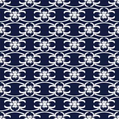 Kesintisiz mavi Çin arka plan eğri çapraz çapraz asma çiçek