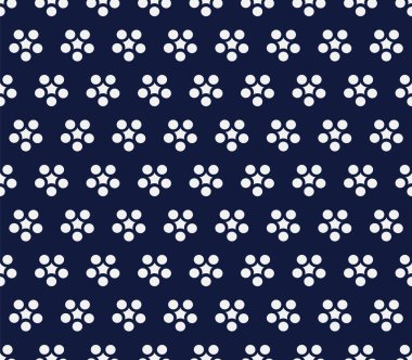 Kesintisiz mavi Çin arka plan retro yuvarlak çiçek basma