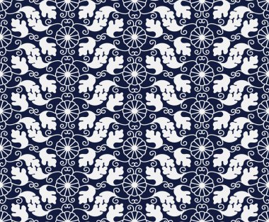 Kesintisiz mavi Çin arka plan oryantal Japon sarmal girdap