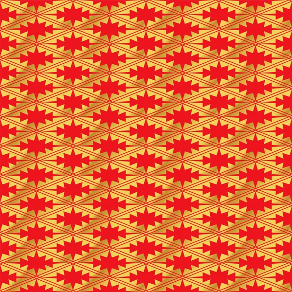 Sans couture Golden chinois fond rhomb vérifier croix dent de scie ge — Image vectorielle