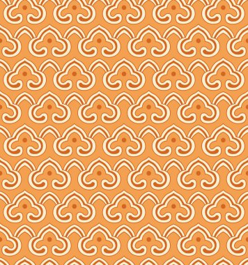 Sorunsuz arka plan retro turuncu oryantal eğrisi çapraz yuvarlak spir