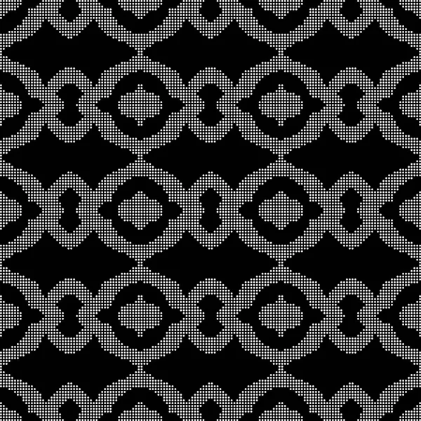 Demi-ton rond noir sans couture courbe arrière-plan géométrie ronde cr — Image vectorielle