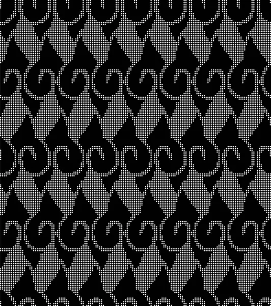 원활한 검은색 원주민 나선형 곡선 라운드 하프톤 — 스톡 벡터