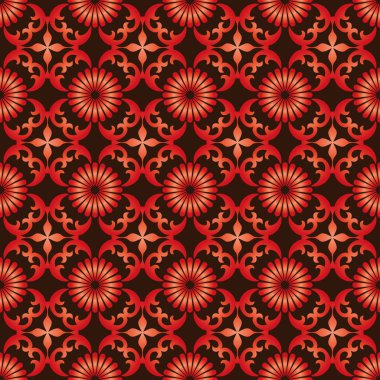 Retro sorunsuz duvar kağıdı arka plan vintage degrade kırmızı yuvarlak c