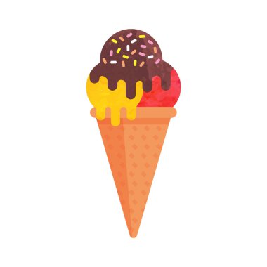 Renkli Sulu Boya doku dondurma dondurma tatlı summ vektör