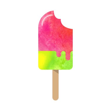 Renkli Sulu Boya doku dondurma dondurma tatlı summ vektör
