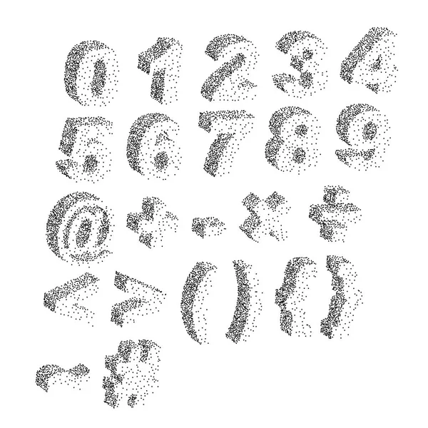 3D czarny biały punktowac punktów tekstury czcionek typograficznych litery alp — Wektor stockowy