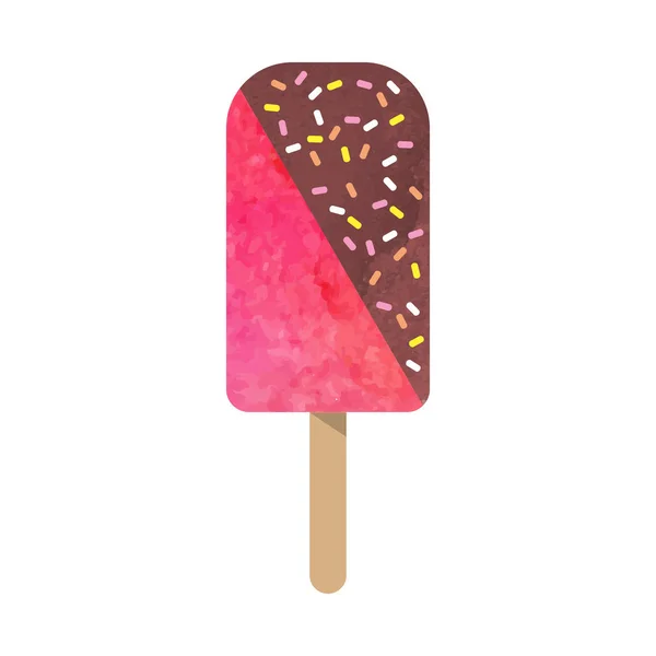 Renkli Sulu Boya doku dondurma dondurma tatlı summ vektör — Stok Vektör
