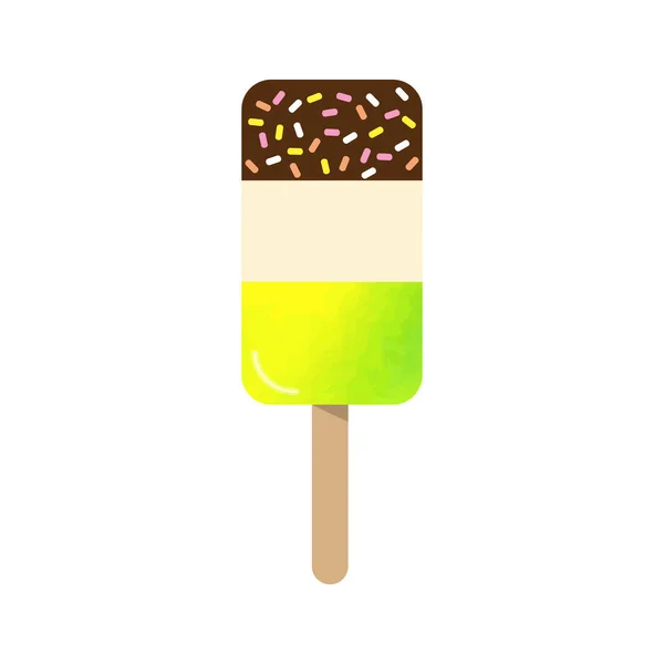 สีน้ําสีสันเนื้อเยื่อเวกเตอร์ popsicle ไอศกรีมผลรวมหวาน — ภาพเวกเตอร์สต็อก