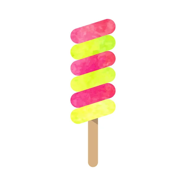 Πολύχρωμο ακουαρέλα υφή διάνυσμα popsicle summ γλυκά με παγωτό — Διανυσματικό Αρχείο
